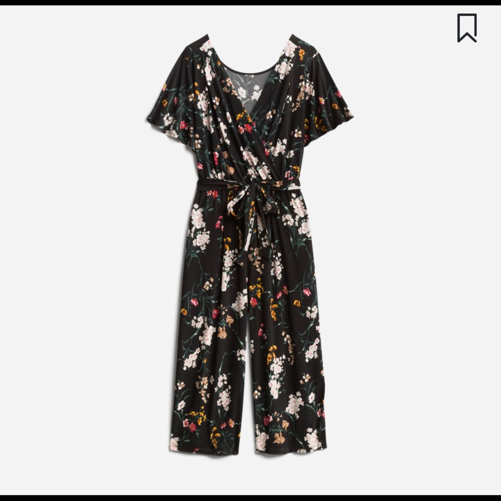 Black Floral Jillian Knit Jumpsuit 3X